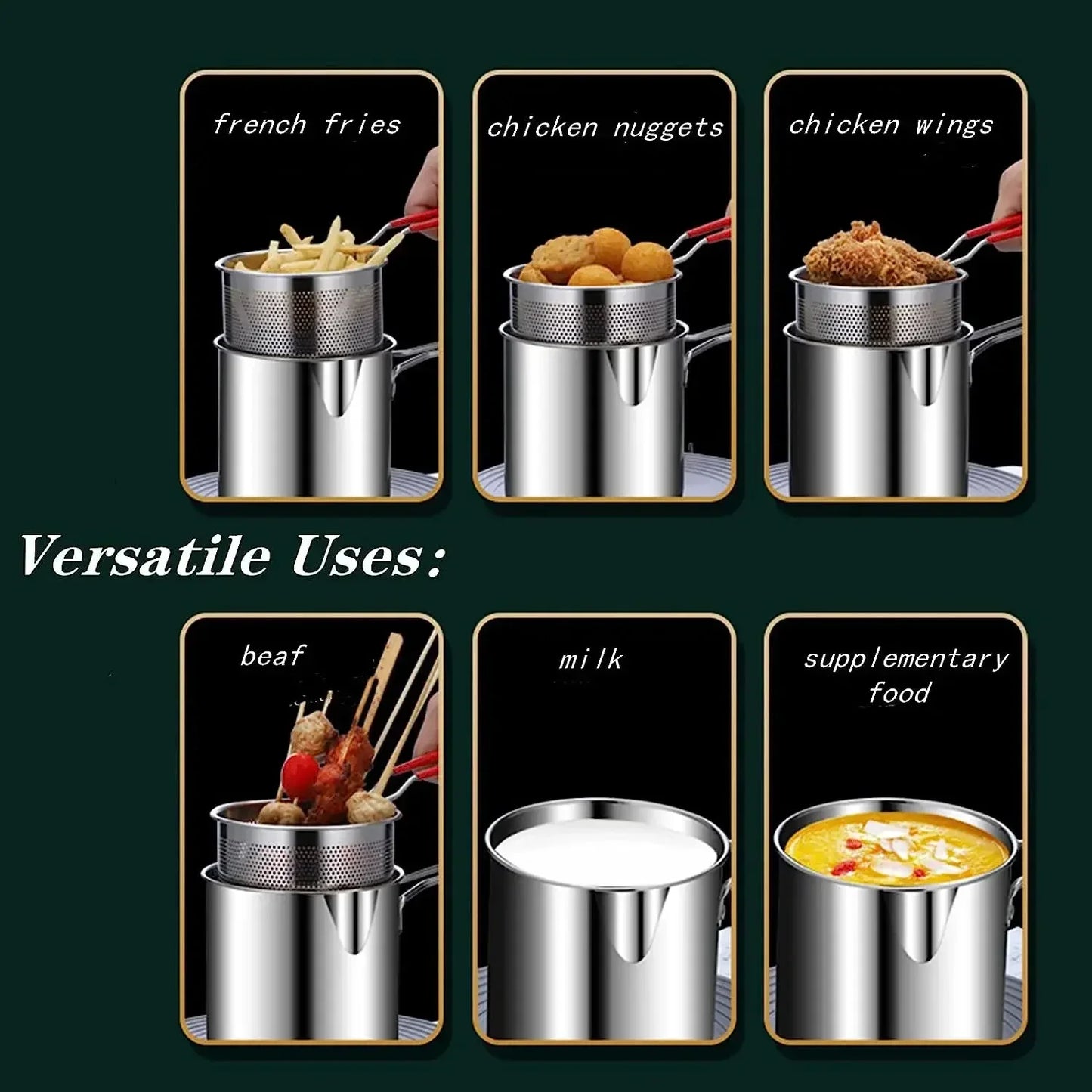 Stainless Steel Deep Fryer Pot (1200ml)