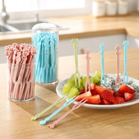 40 Pcs Plastic Cartoon Fruit Forks