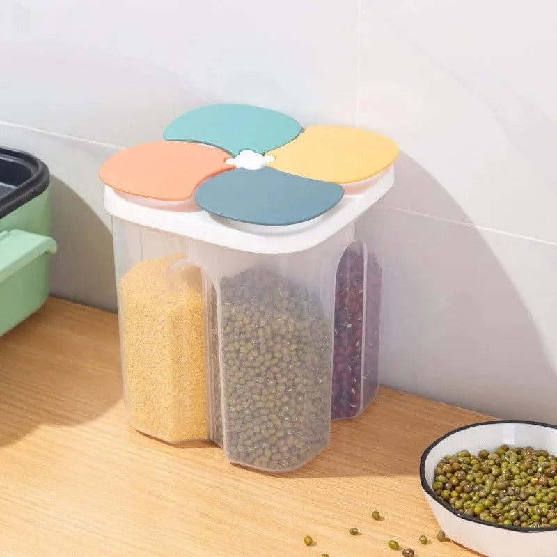 4 Grid Cereal Storage Container