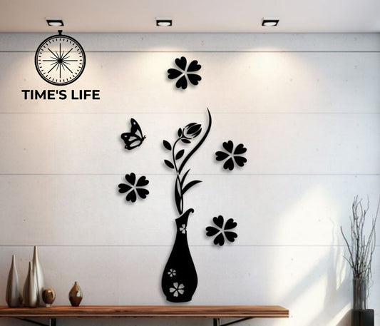 Wooden vase wall decoration