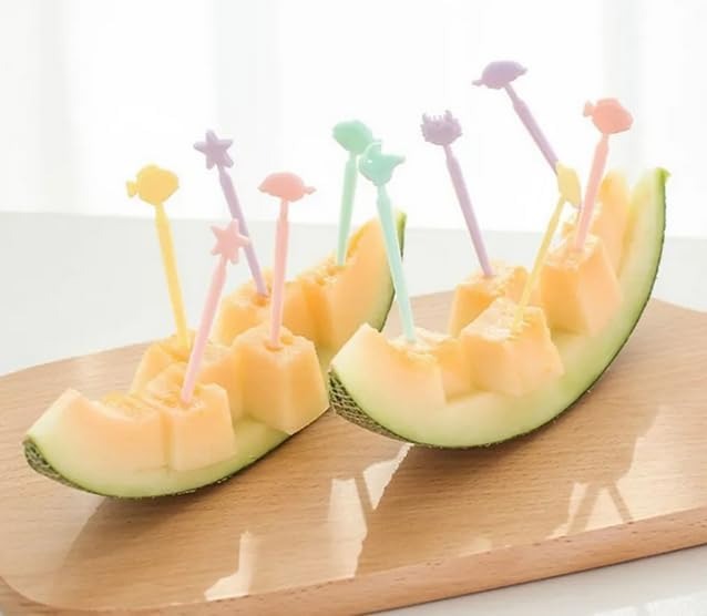 40 Pcs Plastic Cartoon Fruit Forks