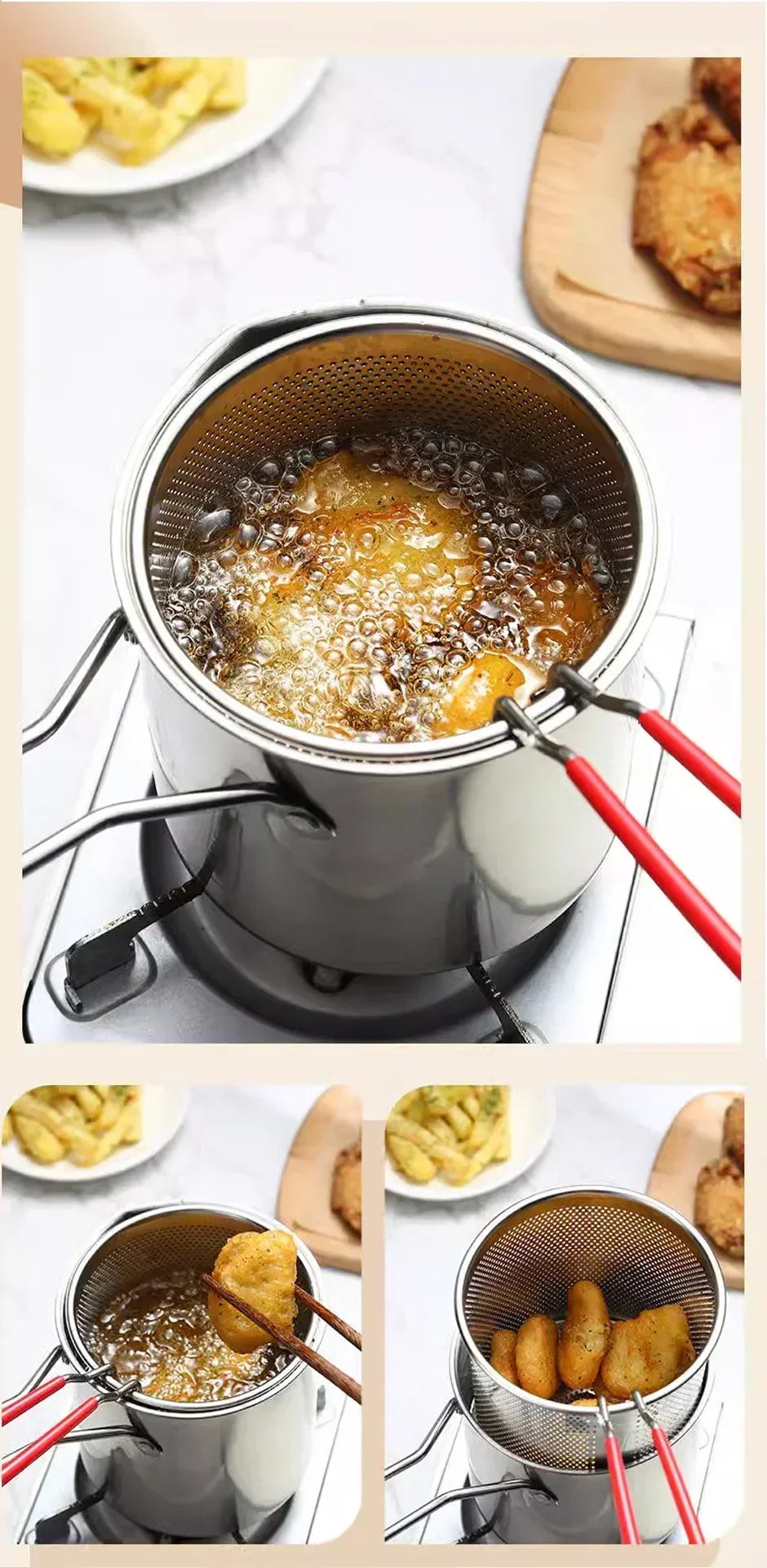 Stainless Steel Deep Fryer Pot (1200ml)